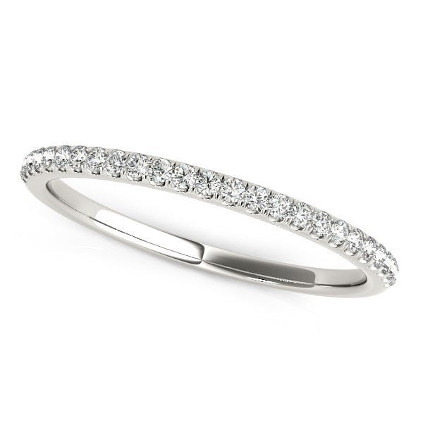 14k White Gold Diamond Wedding Band in Pave Setting (1/8 cttw) Bids.com