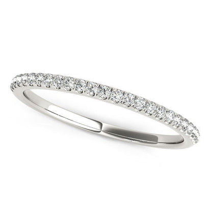 14k White Gold Diamond Wedding Band in Pave Setting (1/8 cttw) Bids.com
