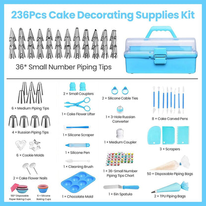 236-Pieces: Cake Decorating Kit Baking Tool with Piping Tips Couplers DailySale