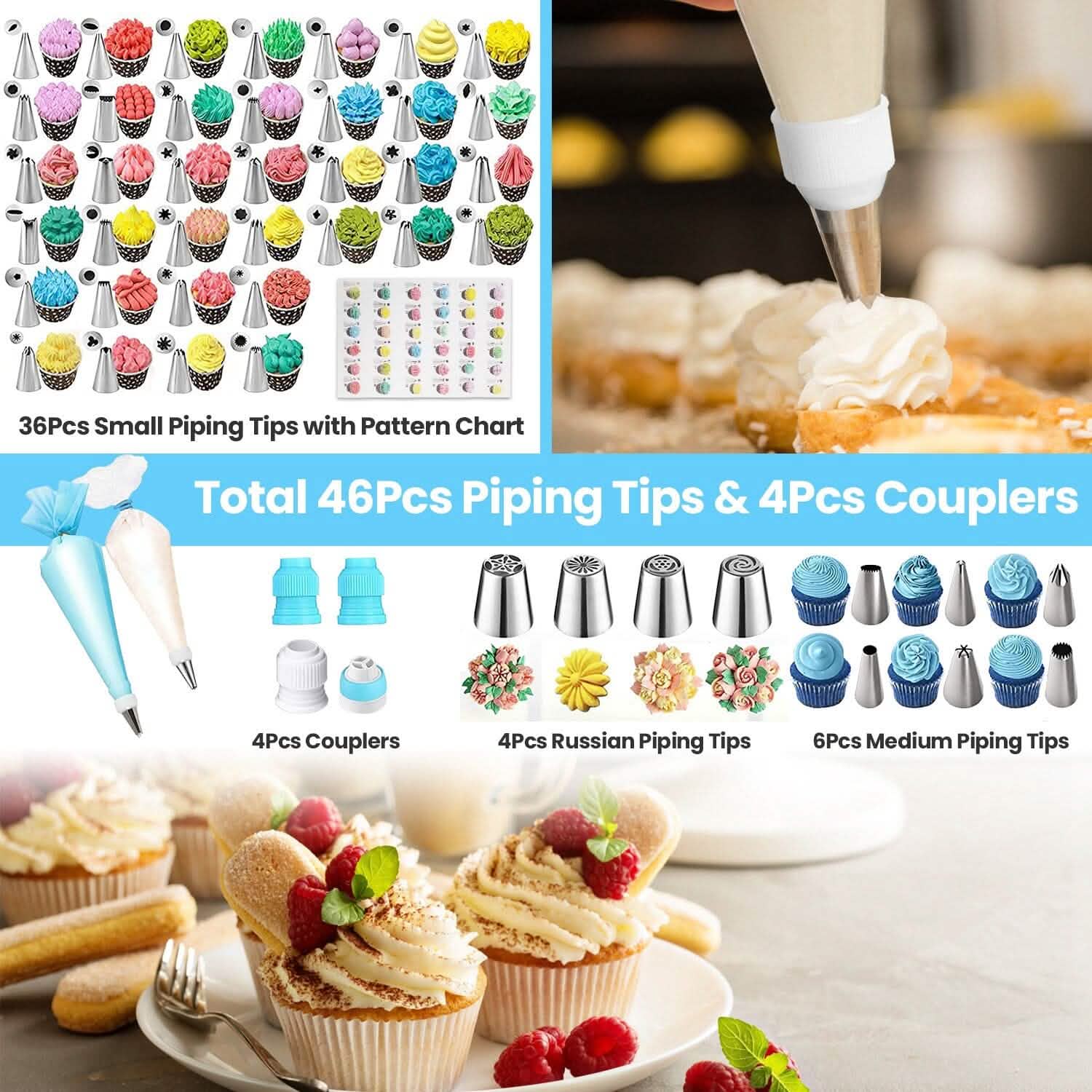 236-Pieces: Cake Decorating Kit Baking Tool with Piping Tips Couplers DailySale