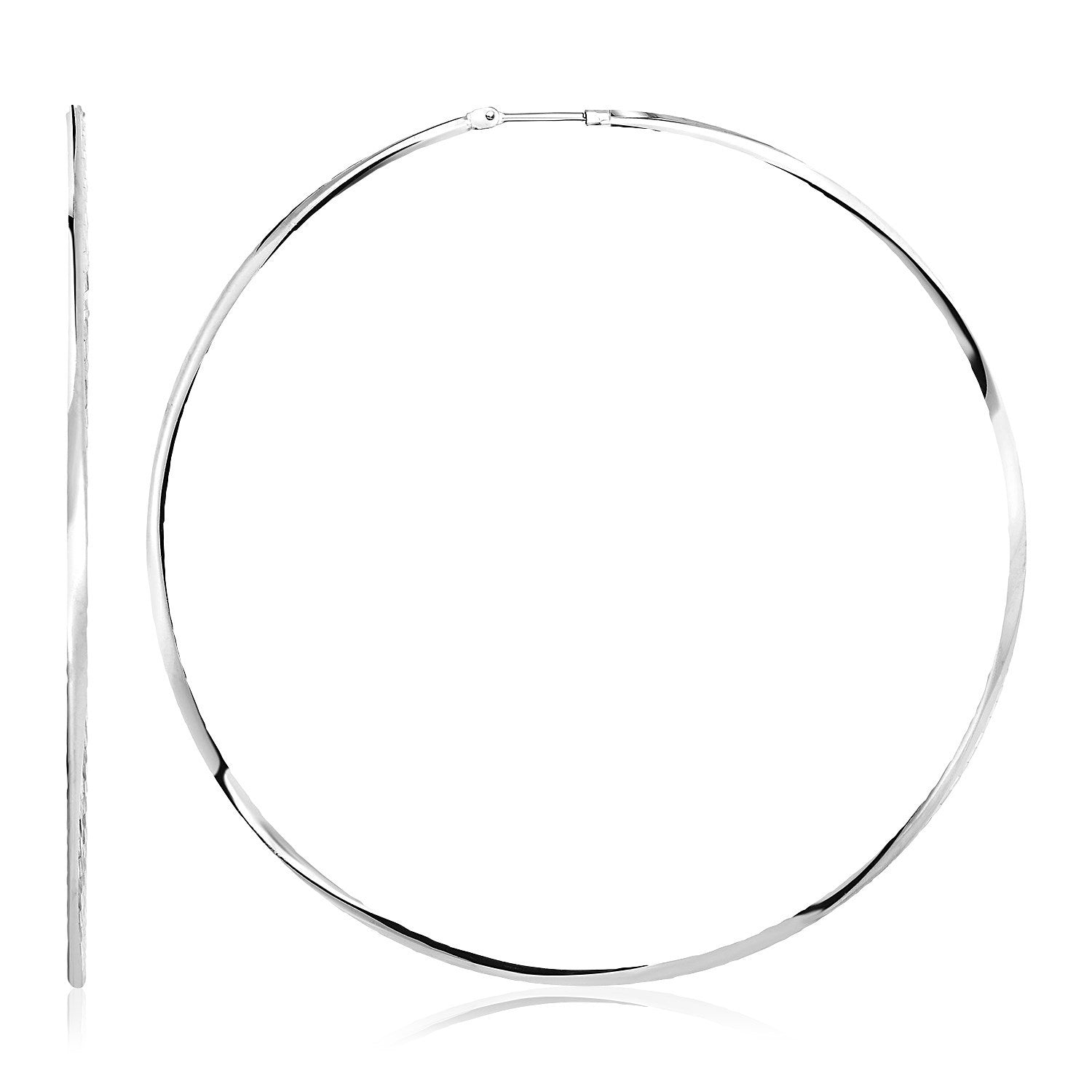 Sterling Silver Large Polished Round Hoop Earrings Bids.com