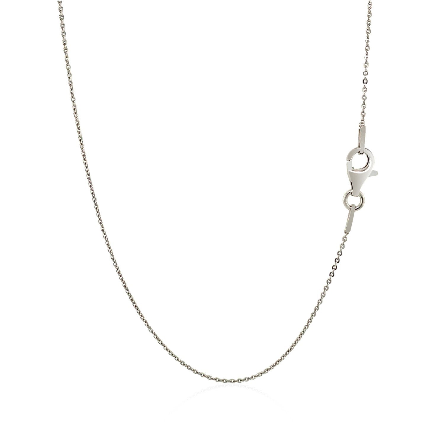 Sterling Silver Rhodium Plated Cable Chain 0.6mm Bids.com