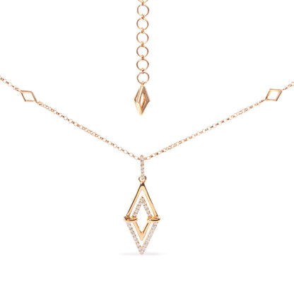 14K Yellow Gold 1/4 Cttw Diamond Double Triangle Geometric 18" Pendant Necklace (G-H Color, SI1-SI2 Clarity) Bids.com