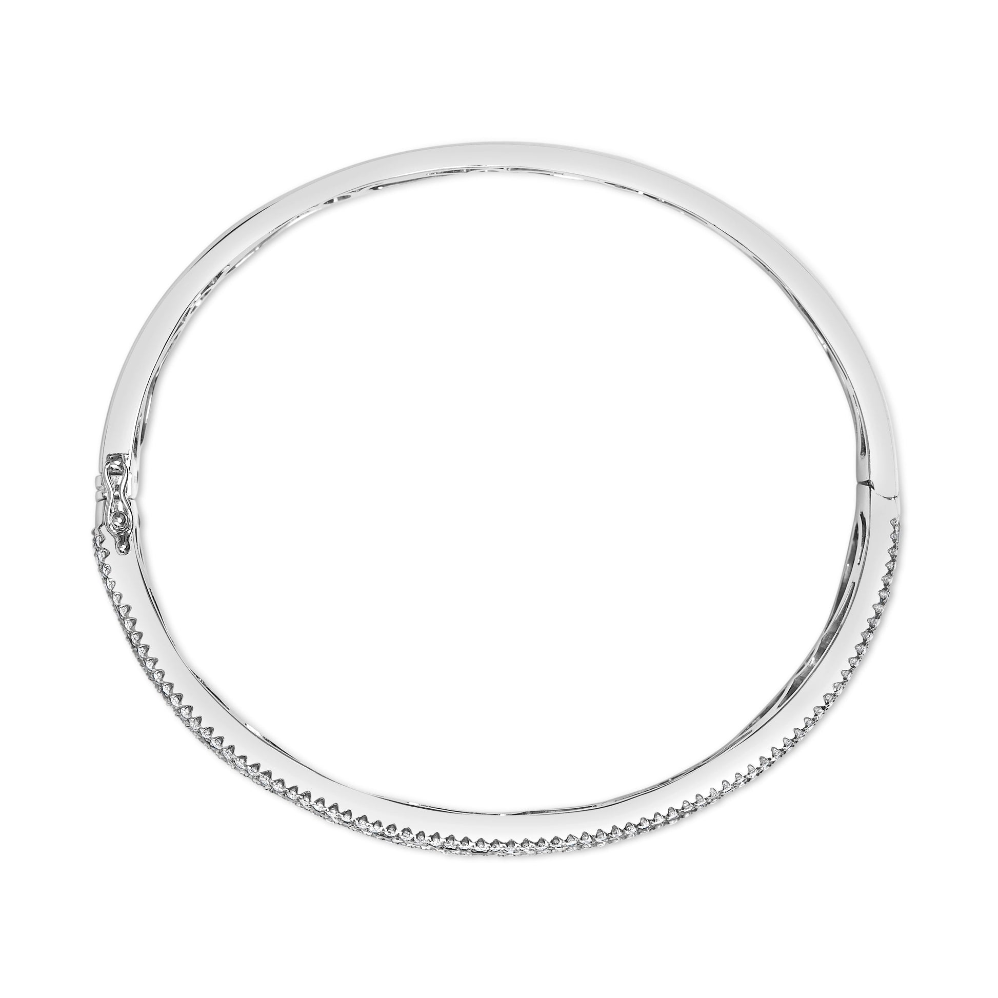 18K White Gold Alternating Diamond and 8.00 Cttw Princess Cut Blue Sapphire Multi Row Bangle Bracelet (G-H Color, VS1-VS2 Clarity) - 7" Inches Bids.com