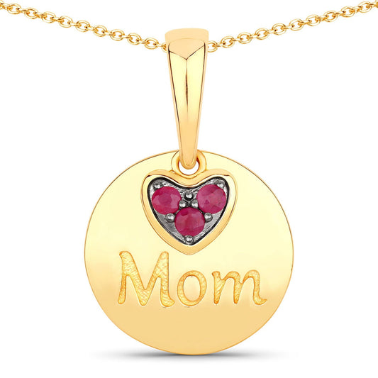 0.20 Carat Genuine Ruby .925 Sterling Silver Pendant Bids.com