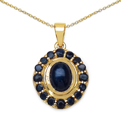 3.02 Carat Genuine Blue Sapphire .925 Sterling Silver Pendant Bids.com