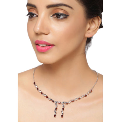 7.65 Carat Genuine Garnet .925 Sterling Silver Necklace Bids.com