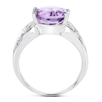 4.07 Carat Genuine Amethyst & Tanzanite .925 Sterling Silver Ring Bids.com