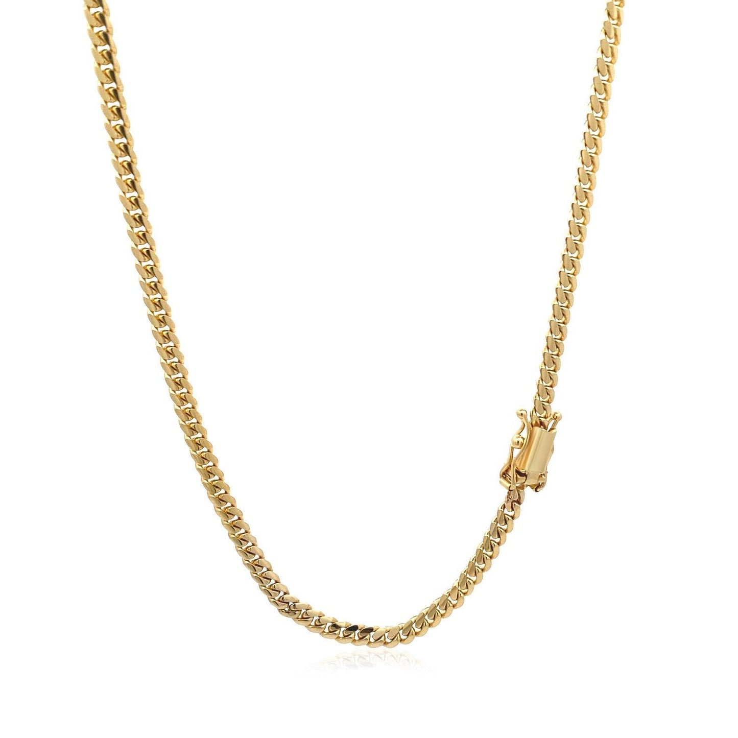 3.2mm 14k Yellow Gold Classic Solid Miami Cuban Chain Bids.com