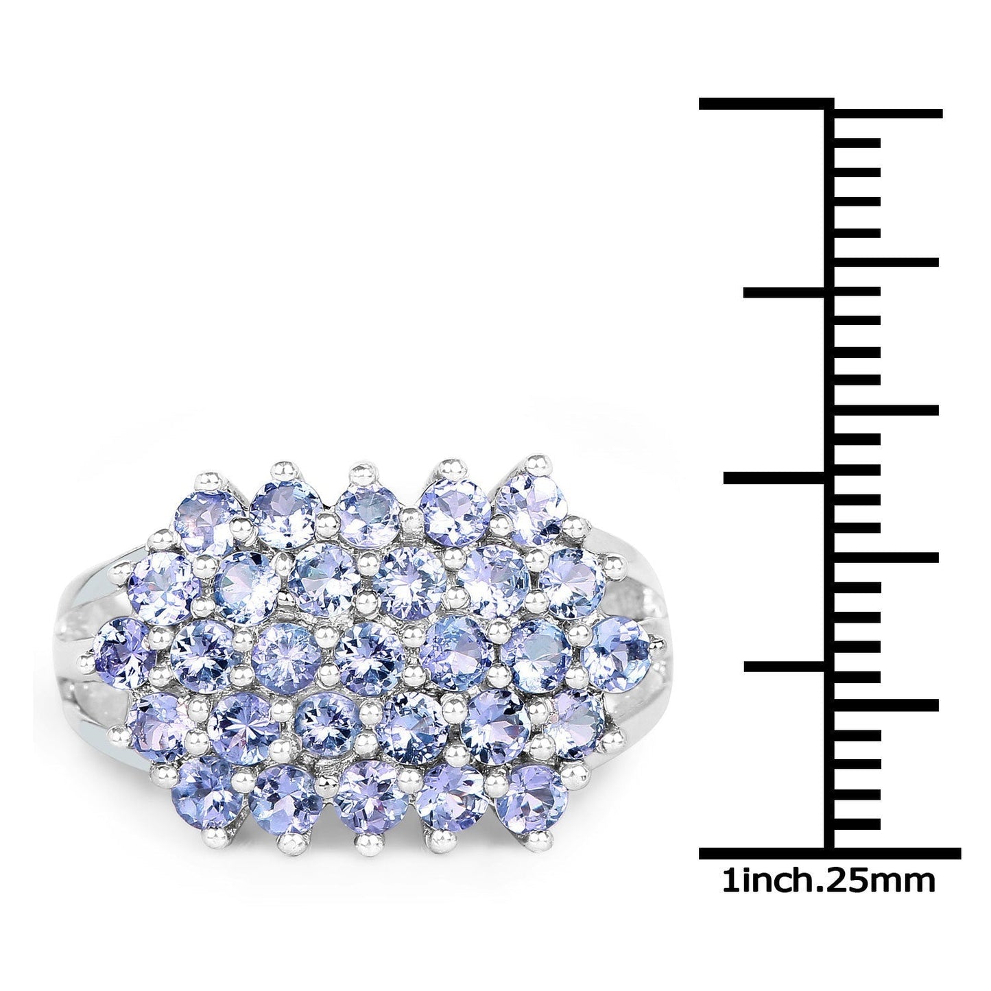 2.03 Carat Genuine Tanzanite .925 Sterling Silver Ring Bids.com