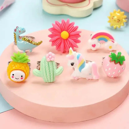 24 Adorable Pink Sheep Little Girl Jewel Rings DailySale