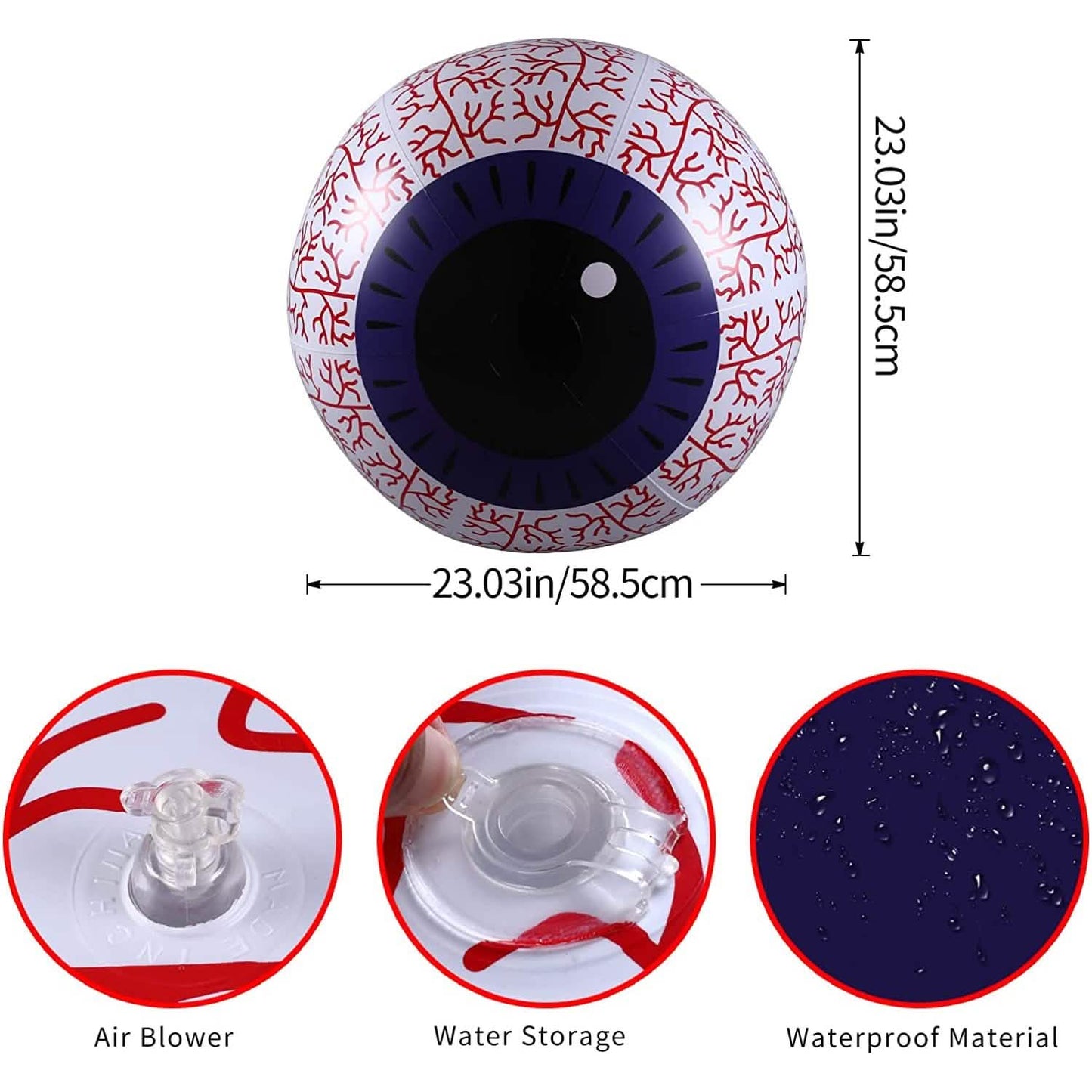 24-Inch Halloween Inflatable Ghost Eyeball Decor DailySale