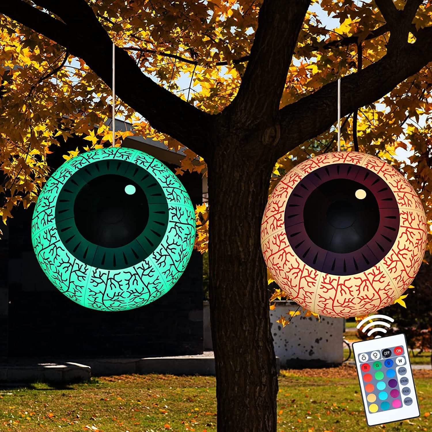 24-Inch Halloween Inflatable Ghost Eyeball Decor DailySale
