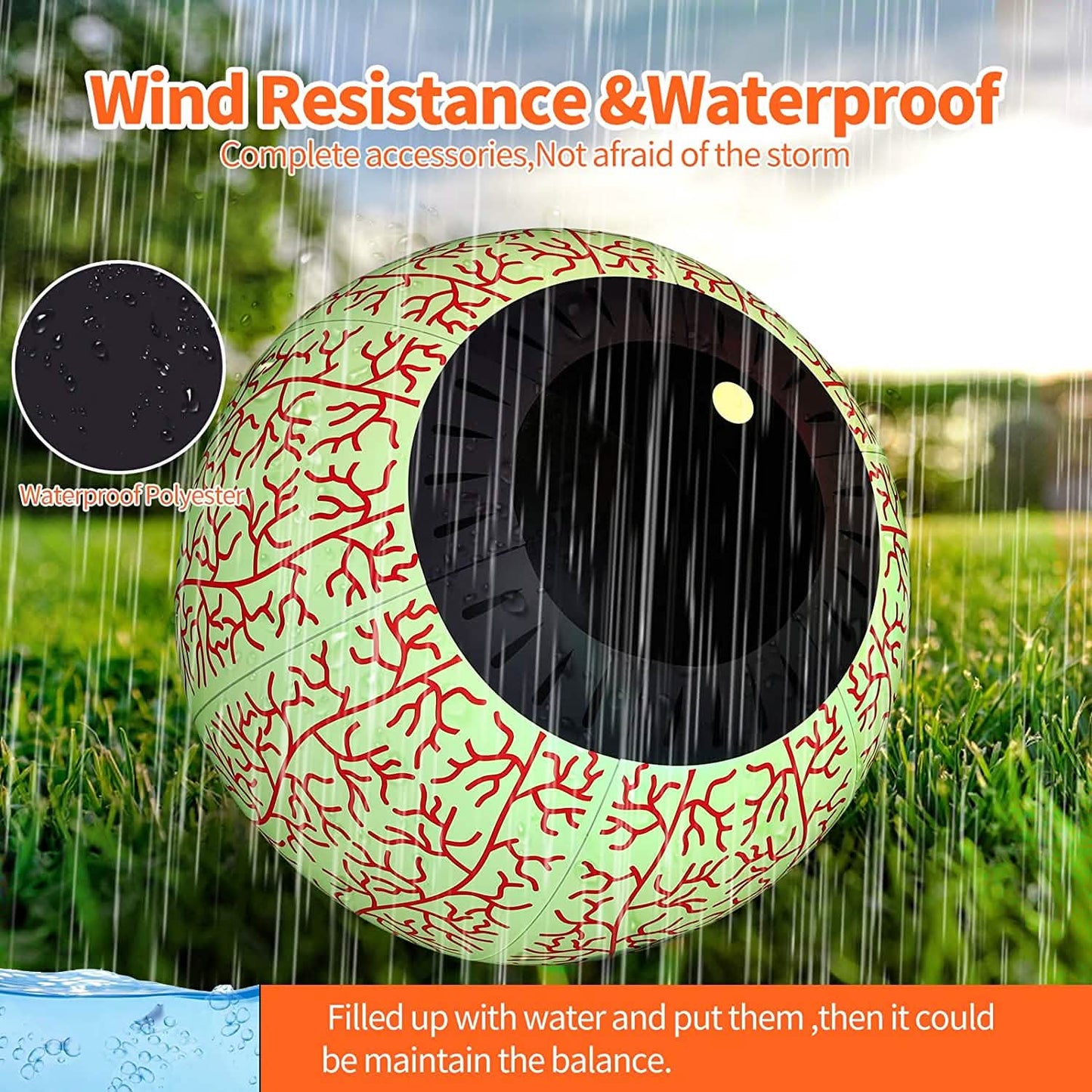 24-Inch Halloween Inflatable Ghost Eyeball Decor DailySale
