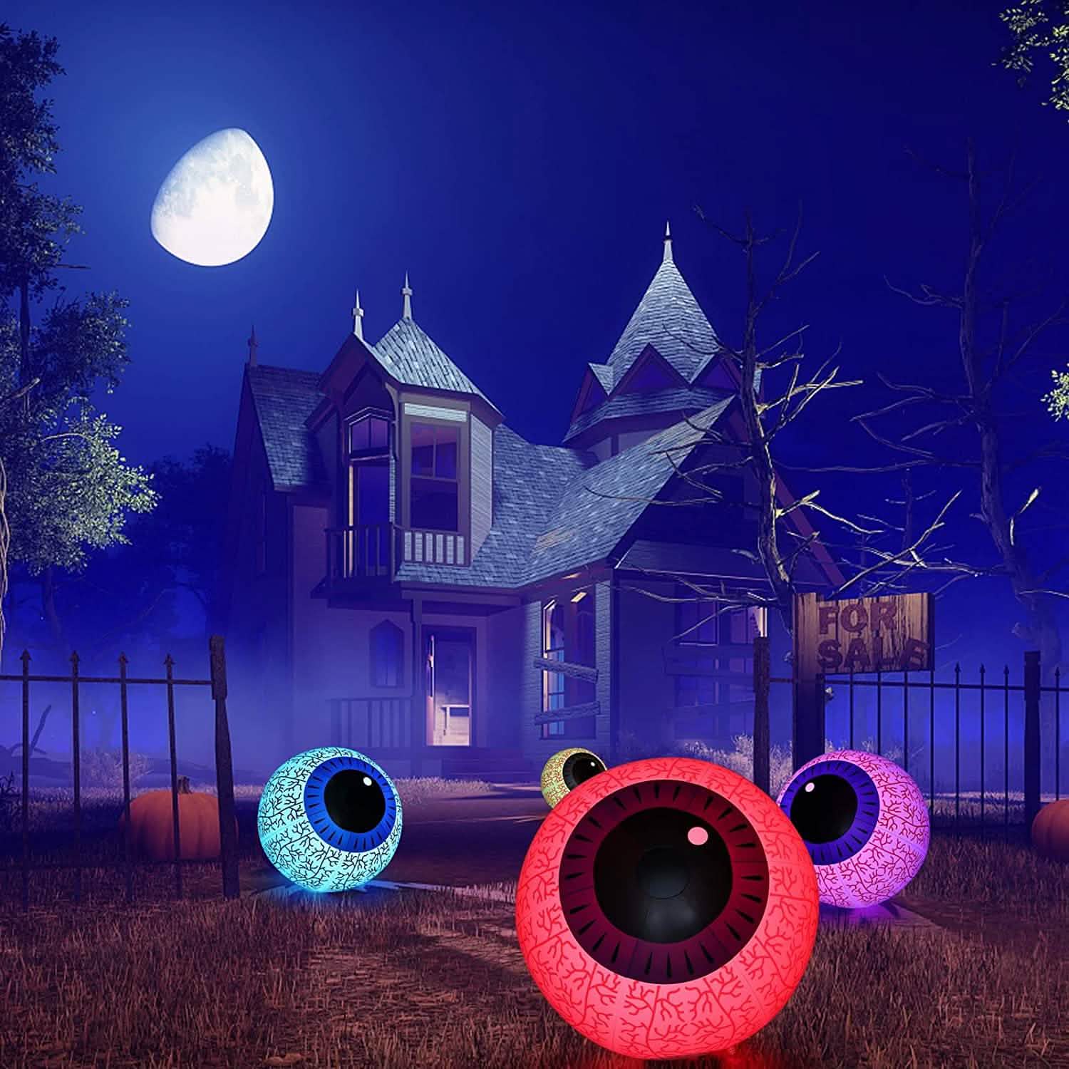 24-Inch Halloween Inflatable Ghost Eyeball Decor DailySale