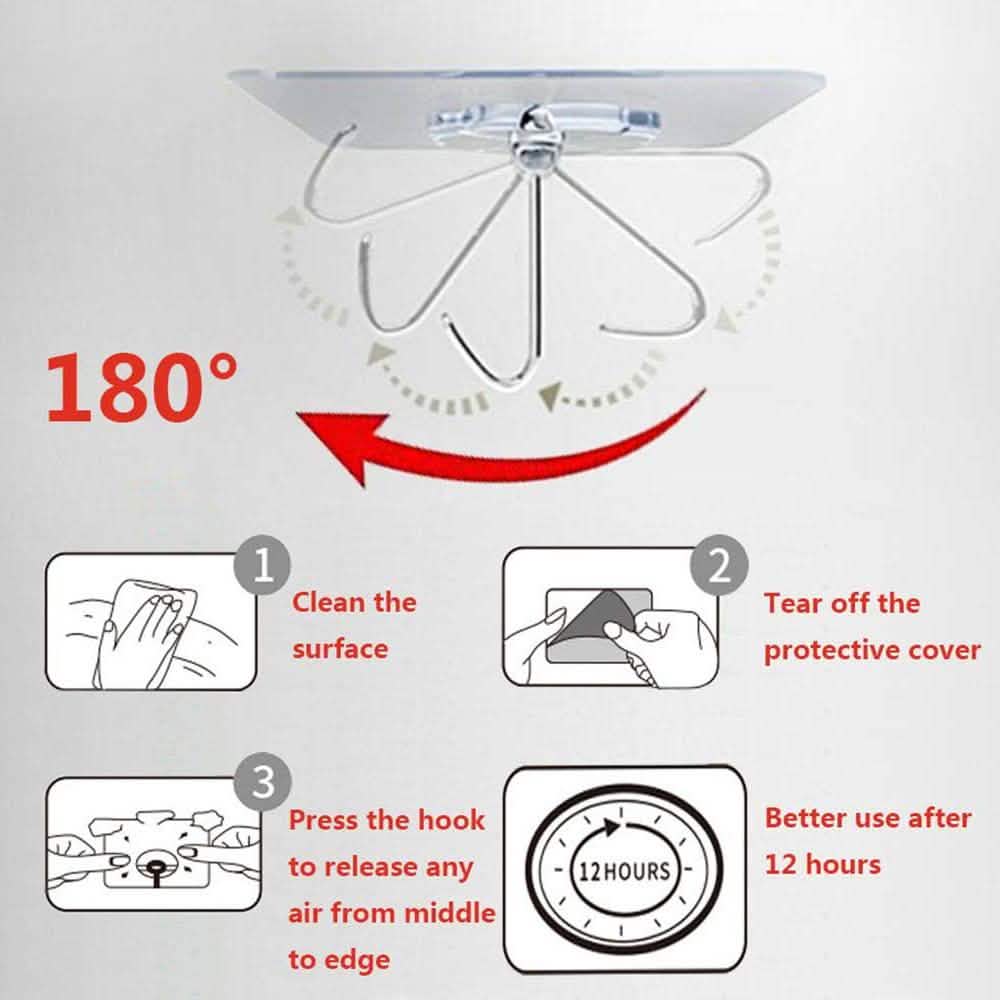 24-Pack: Adhesive Hooks Kitchen Wall Hooks DailySale
