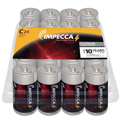 24-Pack: Impecca Alkaline C LR14 Platinum Batteries DailySale