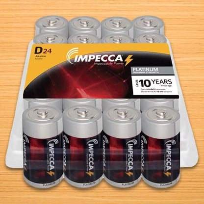 24-Pack: Impecca Alkaline D LR20 Platinum Batteries DailySale