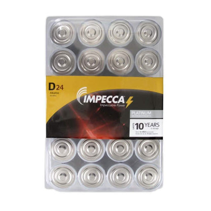 24-Pack: Impecca Alkaline D LR20 Platinum Batteries DailySale