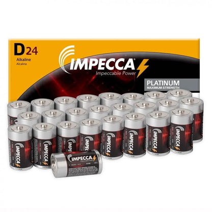 24-Pack: Impecca Alkaline D LR20 Platinum Batteries DailySale