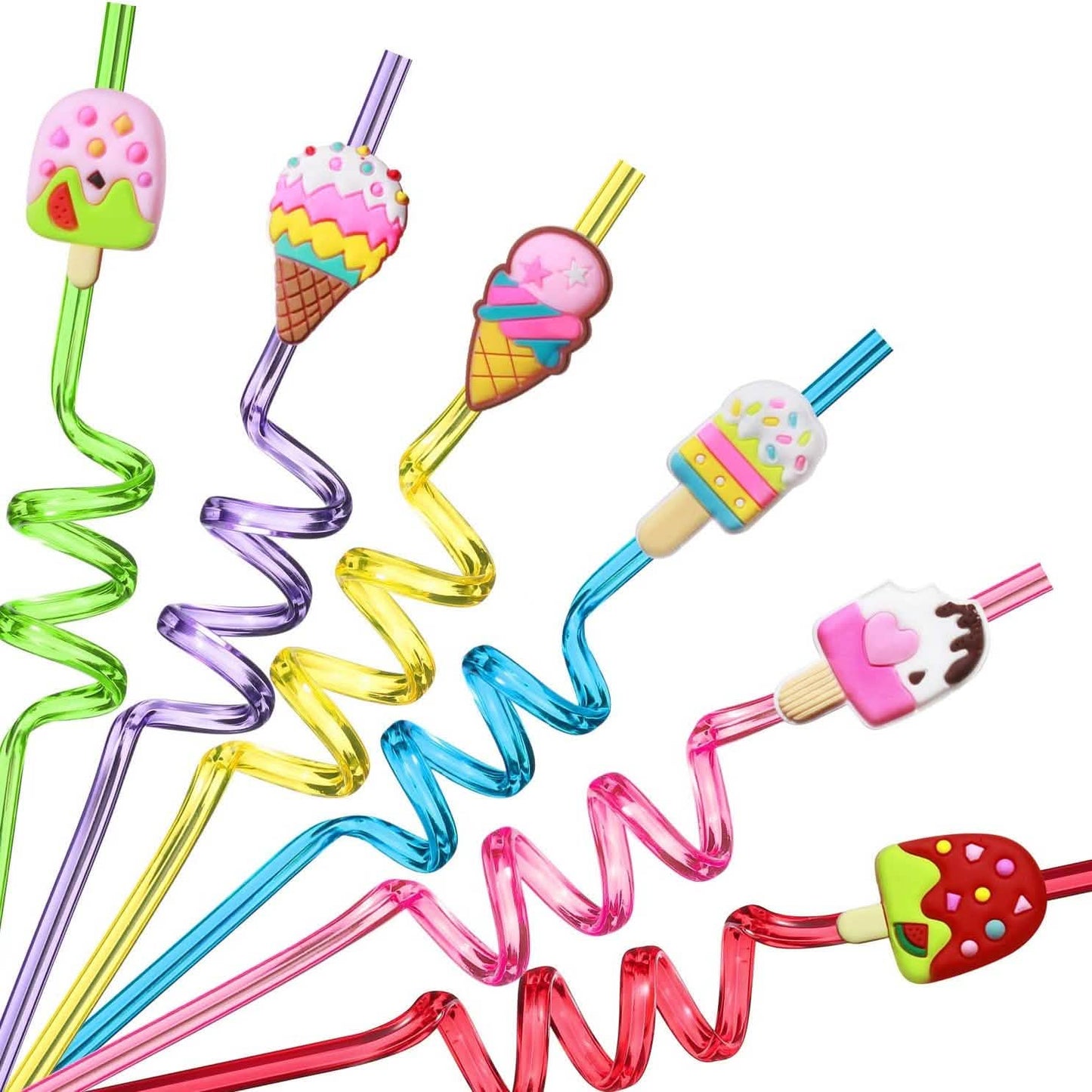 24-Pack: Reusable Ice Cream Straws for Birthday Party Supplies DailySale
