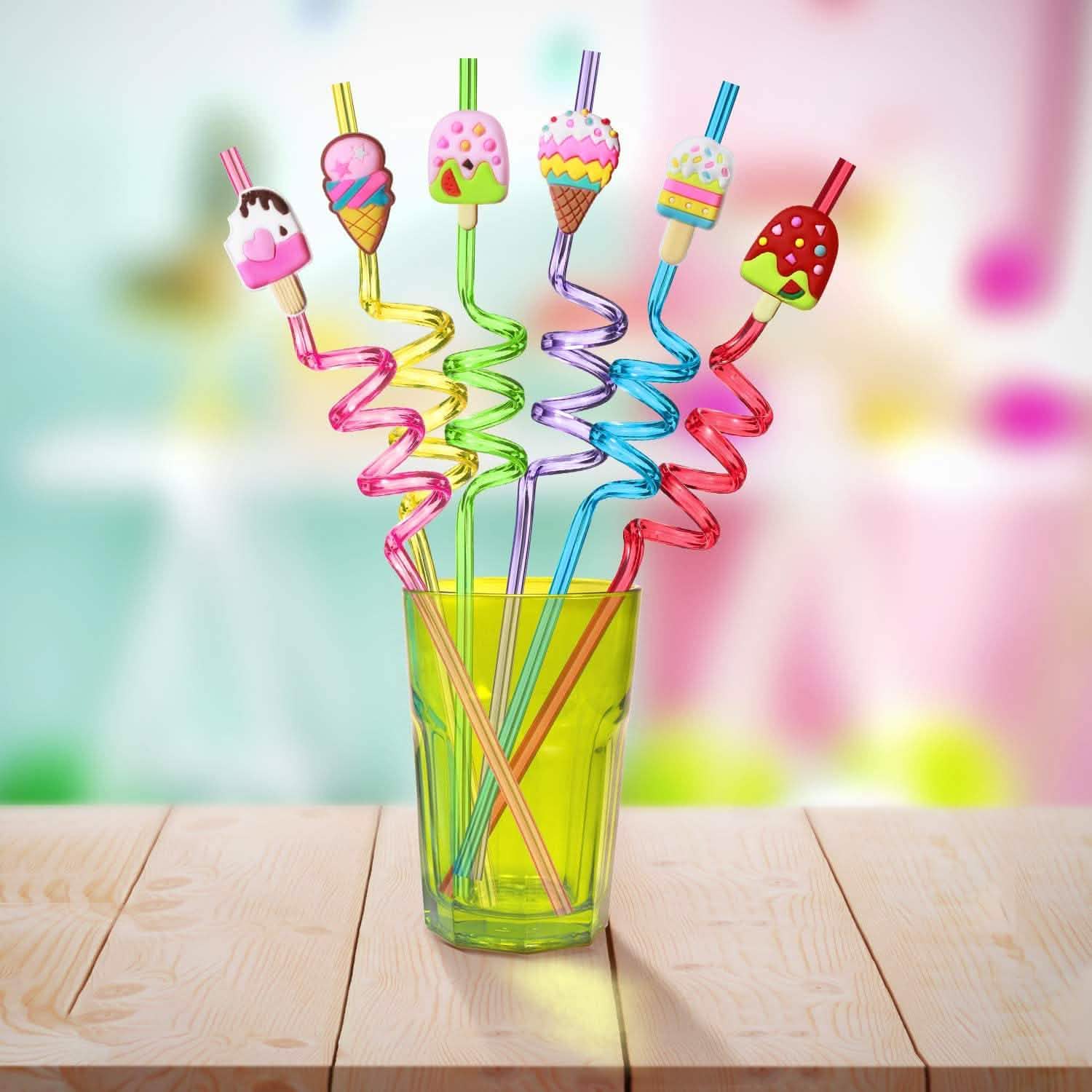 24-Pack: Reusable Ice Cream Straws for Birthday Party Supplies DailySale
