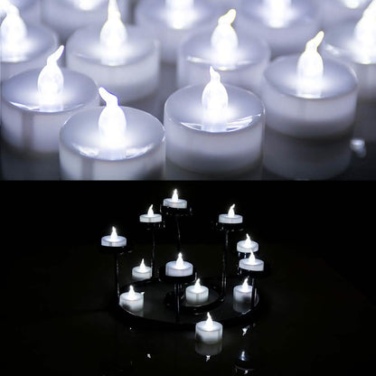 24-Pack: White LED Tealight Timer Candles Battery Operated Flameless Smokeless DailySale