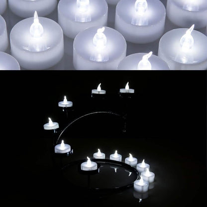 24-Pack: White LED Tealight Timer Candles Battery Operated Flameless Smokeless DailySale