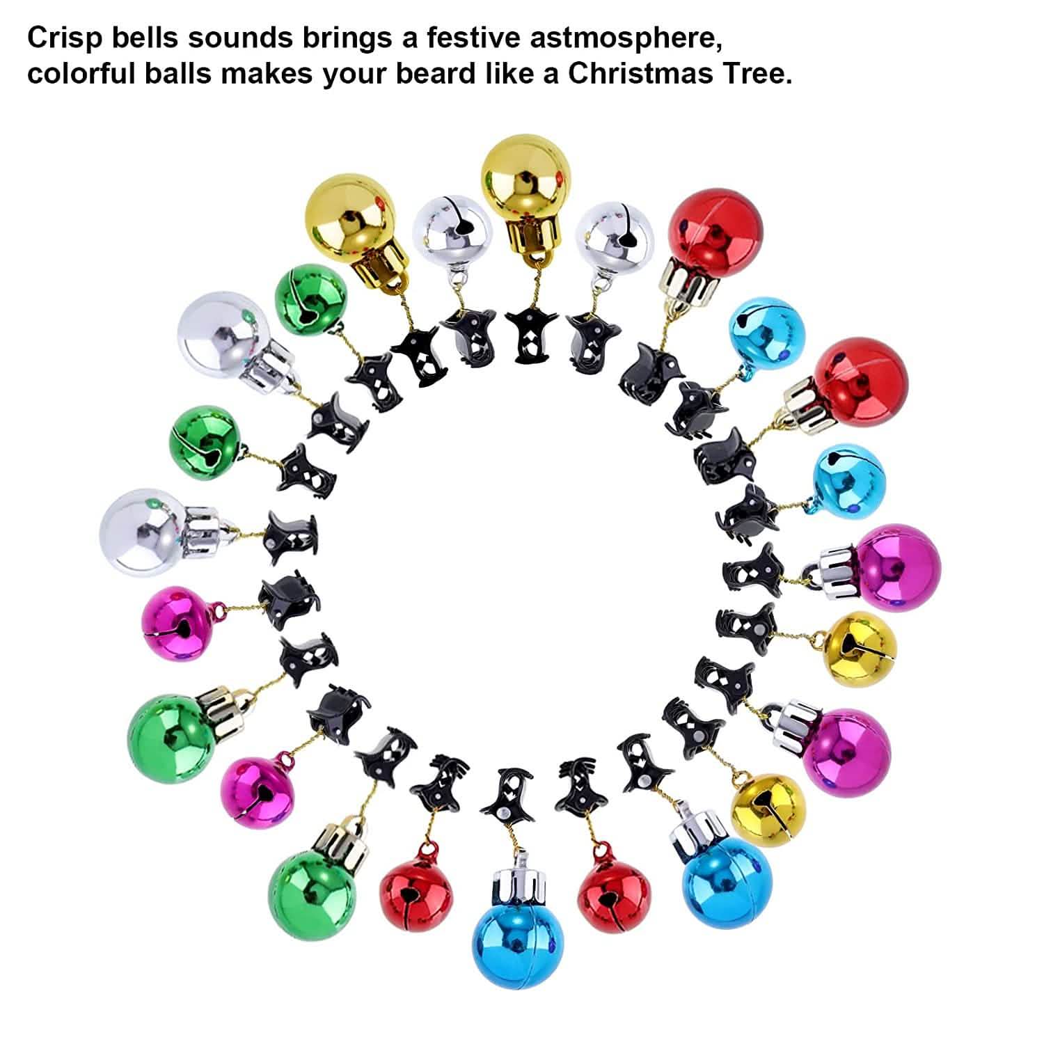 24-Piece: Christmas Beard Baubles Ornaments Santa Claus Beard Bells DailySale