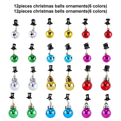 24-Piece: Christmas Beard Baubles Ornaments Santa Claus Beard Bells DailySale