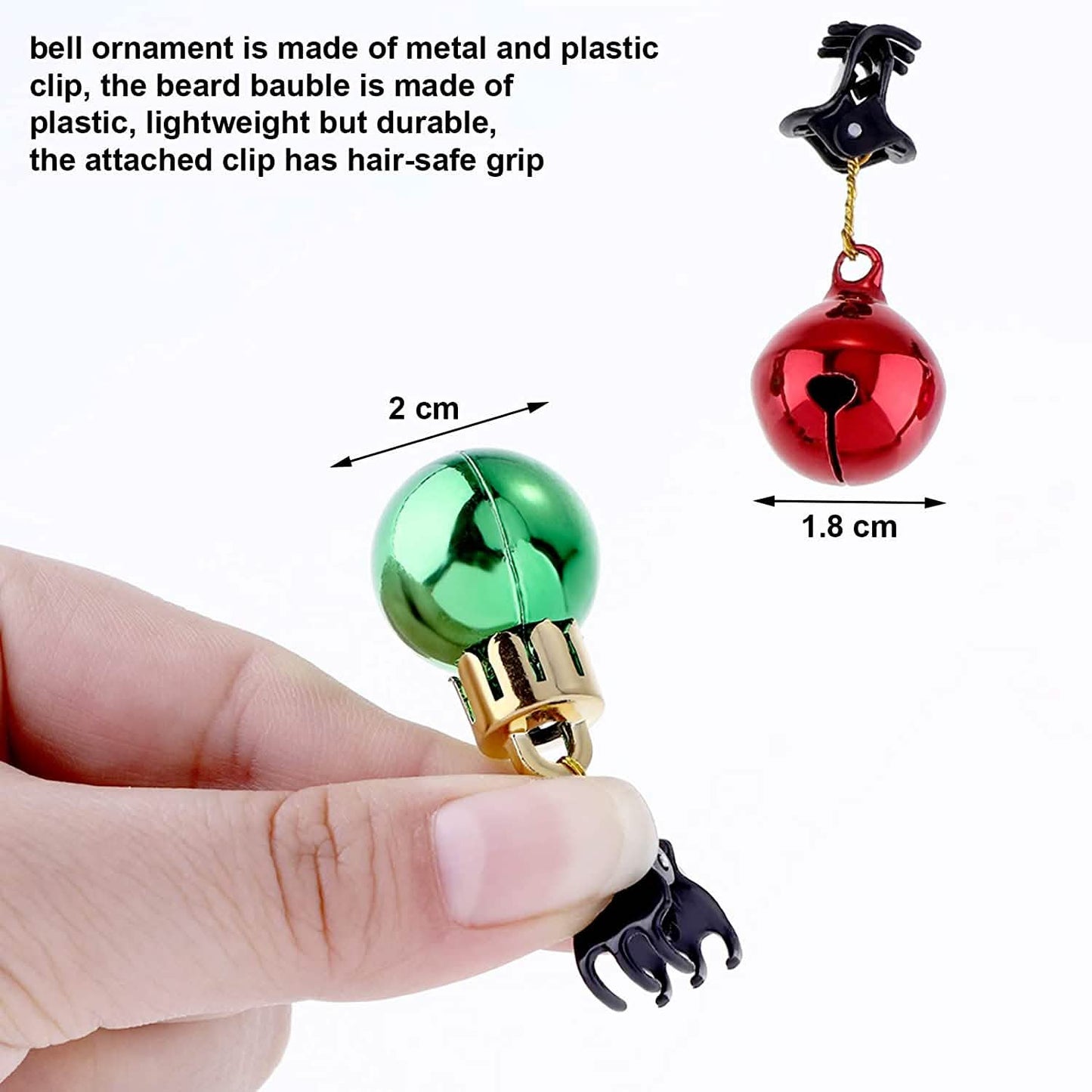 24-Piece: Christmas Beard Baubles Ornaments Santa Claus Beard Bells DailySale