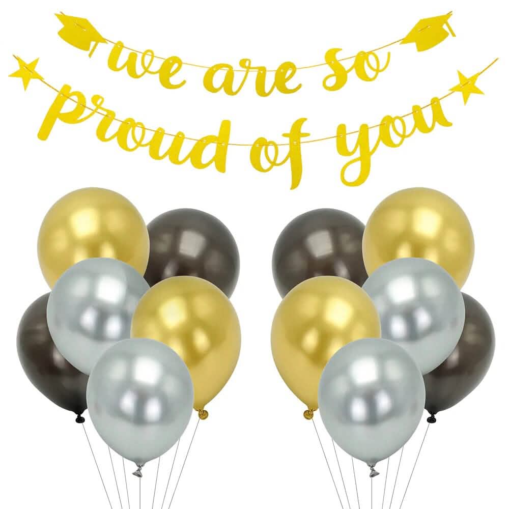 24-Piece: Gold Letter Banner "We Are So Proud of You" Hanging Decor DailySale