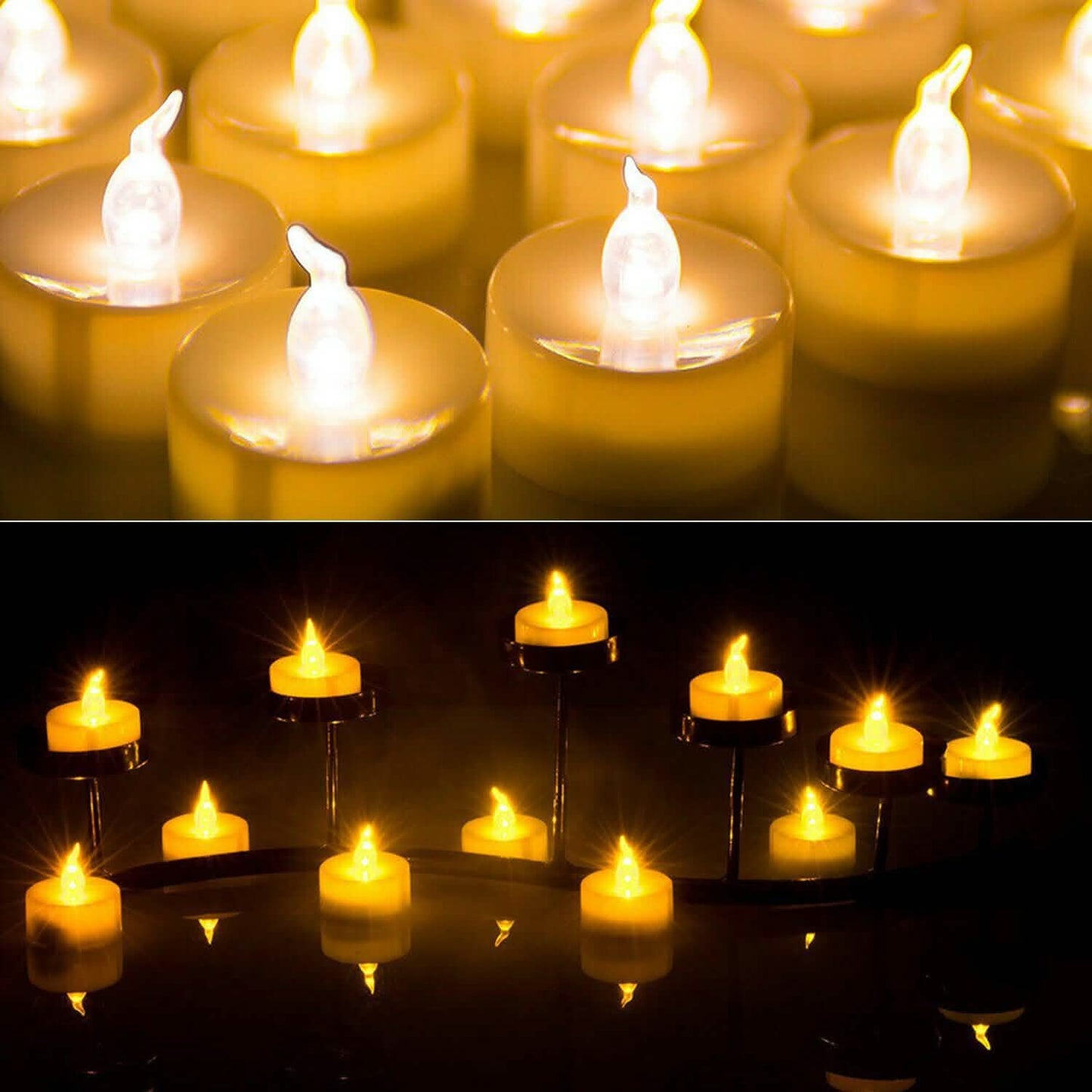 24-Piece: LED Flameless Tealight Smokeless Flickering Candles DailySale