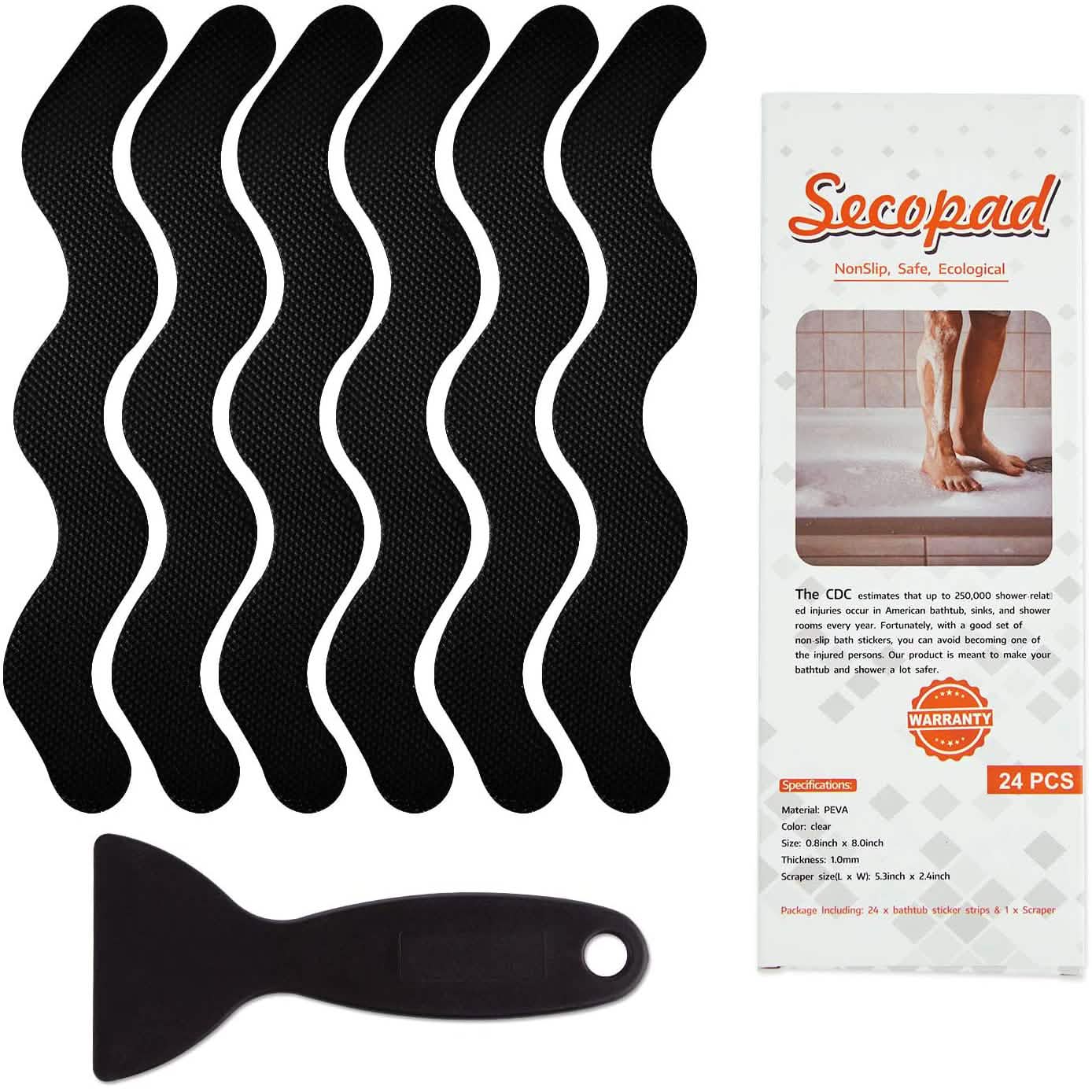 24-Piece: Safe Tub Strips Adhesive Non-Slip Shower Stickers Set DailySale