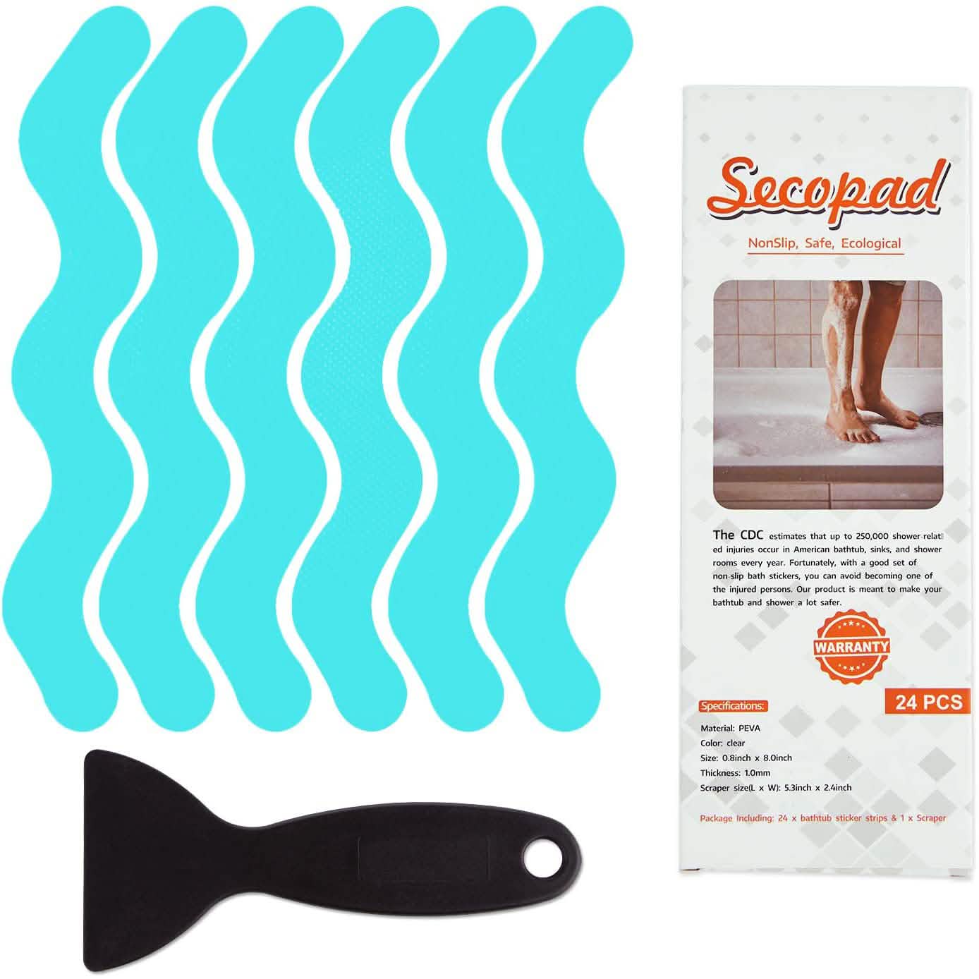 24-Piece: Safe Tub Strips Adhesive Non-Slip Shower Stickers Set DailySale