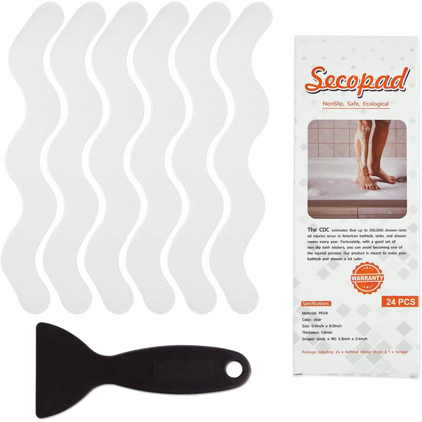 24-Piece: Safe Tub Strips Adhesive Non-Slip Shower Stickers Set DailySale