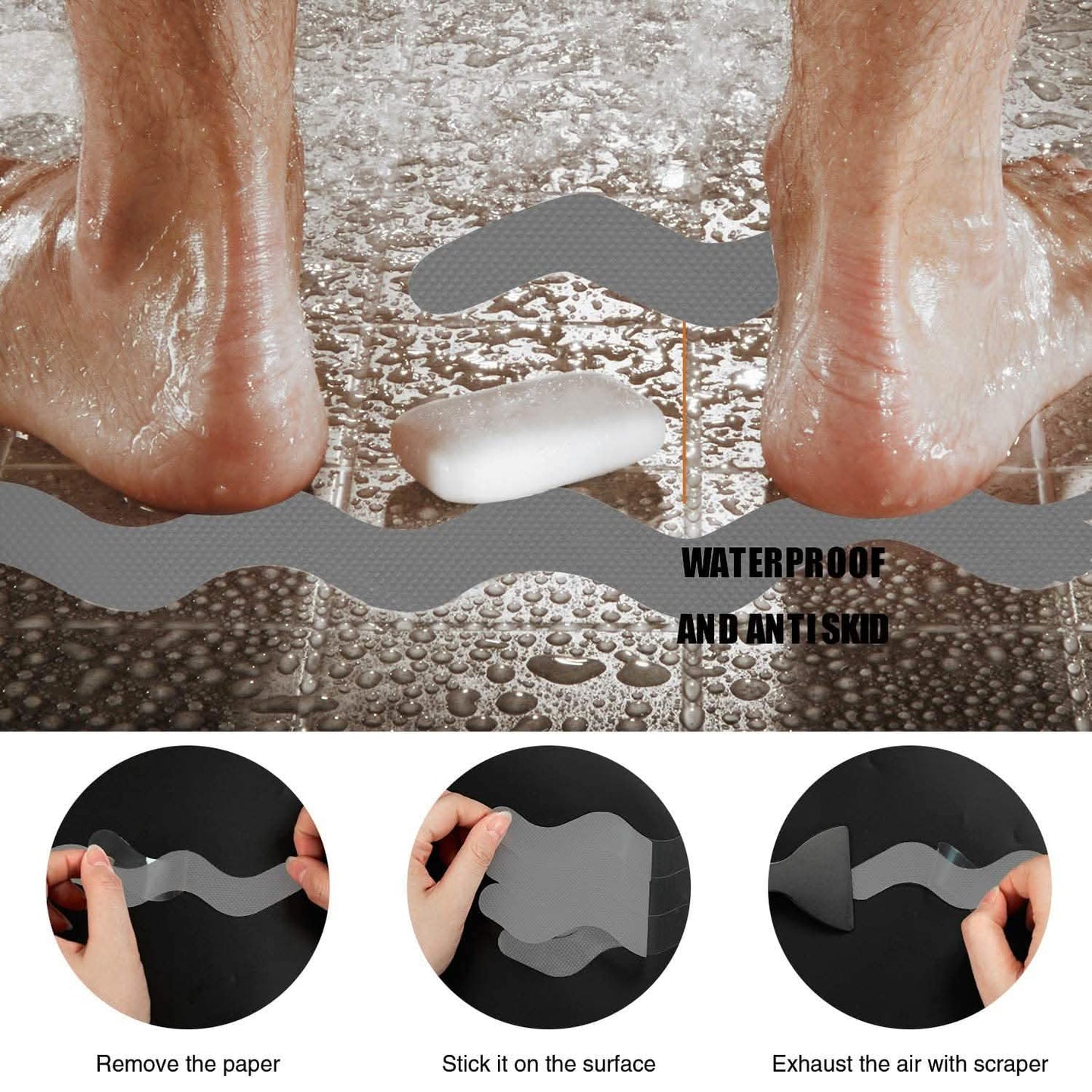 24-Piece: Safe Tub Strips Adhesive Non-Slip Shower Stickers Set DailySale