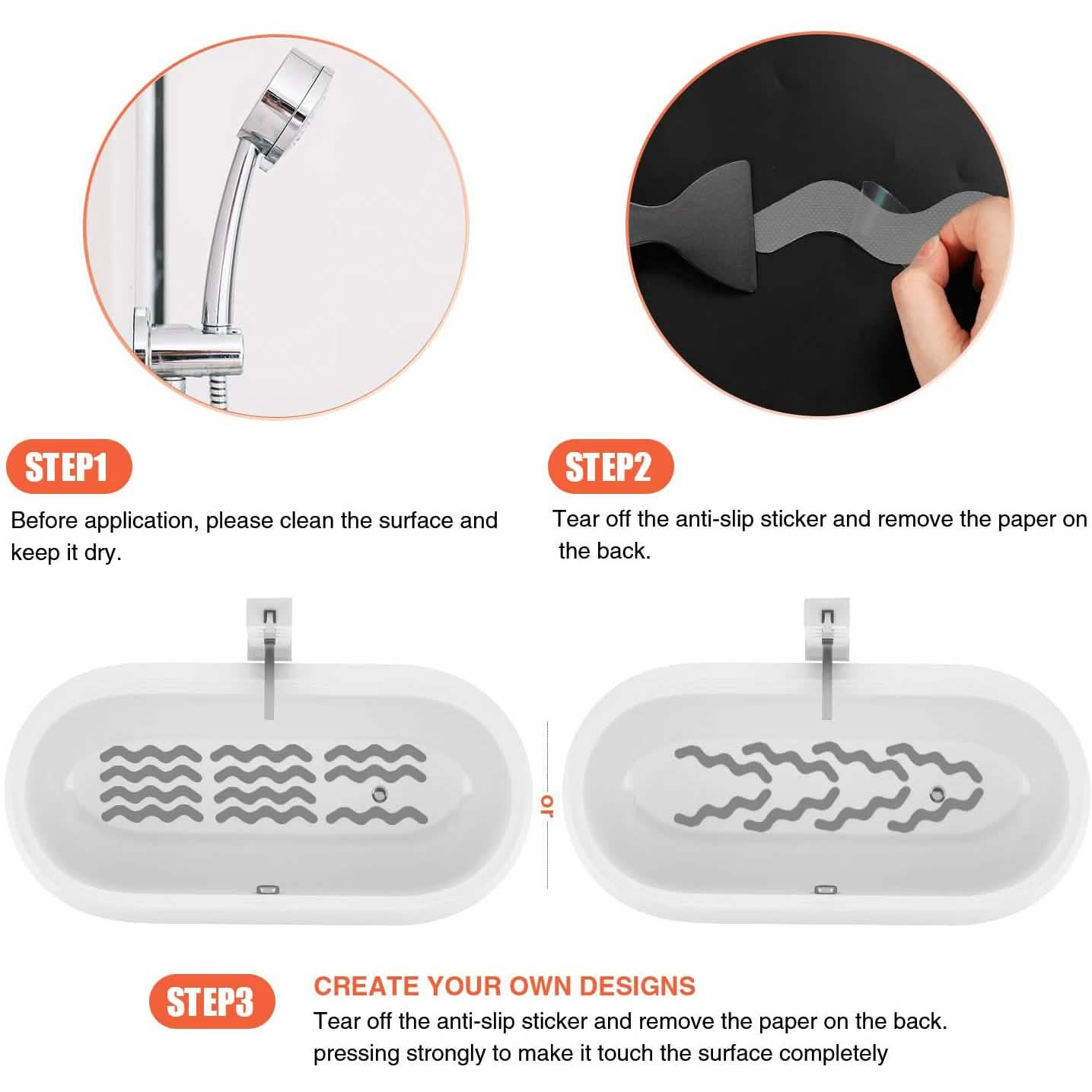 24-Piece: Safe Tub Strips Adhesive Non-Slip Shower Stickers Set DailySale