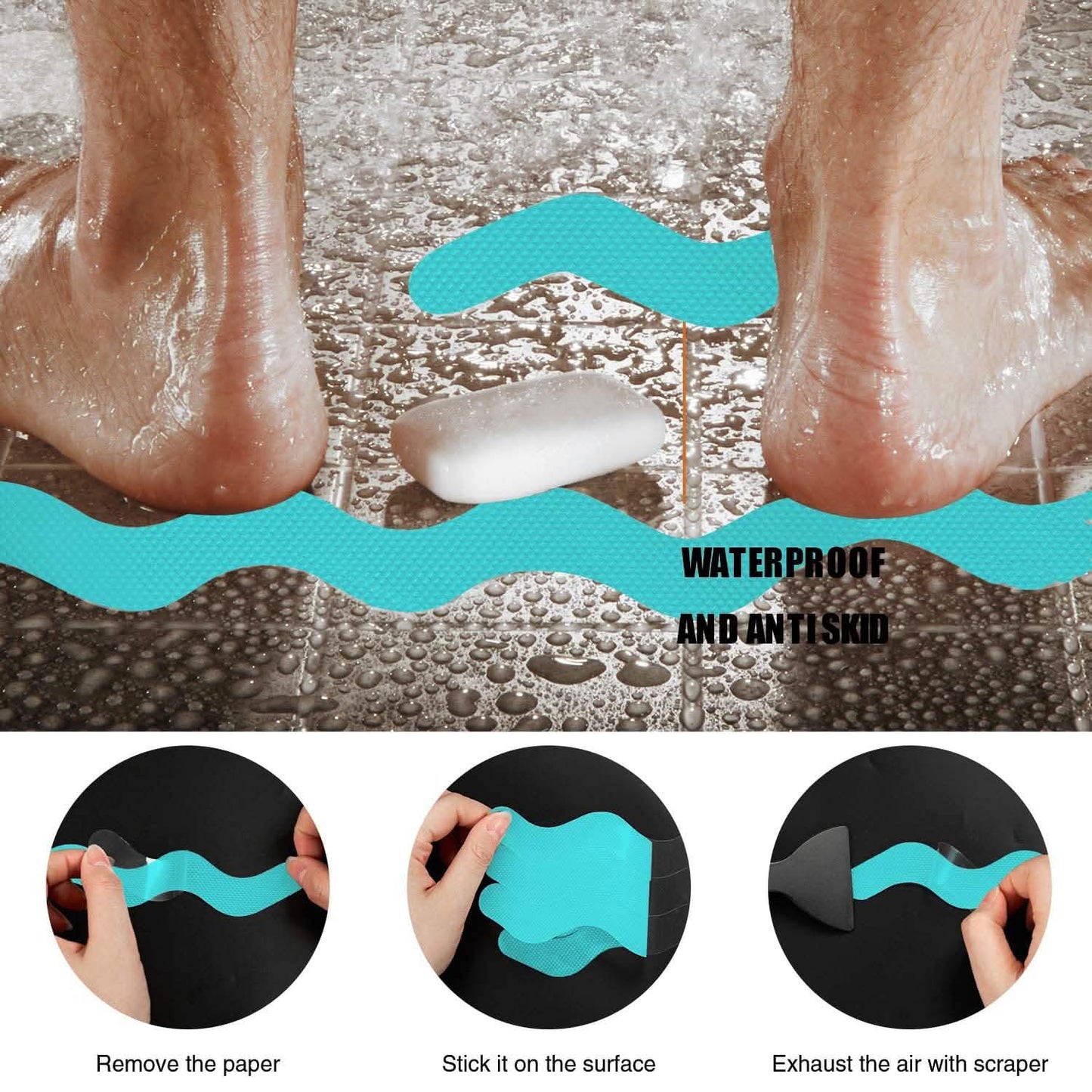 24-Piece: Safe Tub Strips Adhesive Non-Slip Shower Stickers Set DailySale