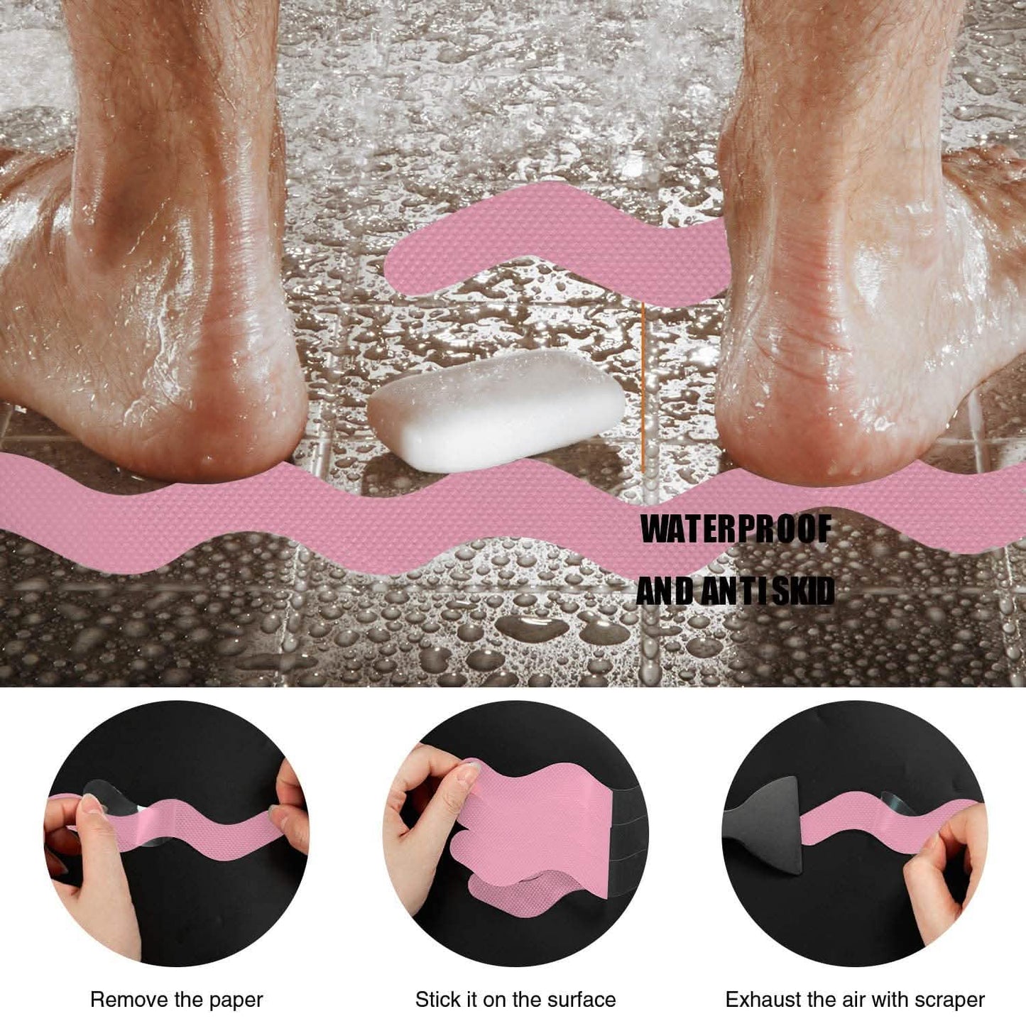 24-Piece: Safe Tub Strips Adhesive Non-Slip Shower Stickers Set DailySale