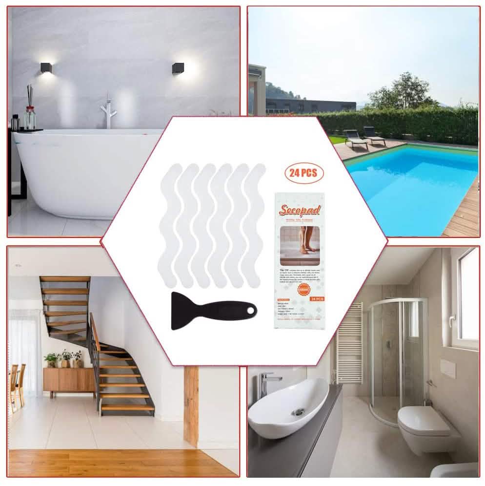 24-Piece: Safe Tub Strips Adhesive Non-Slip Shower Stickers Set DailySale