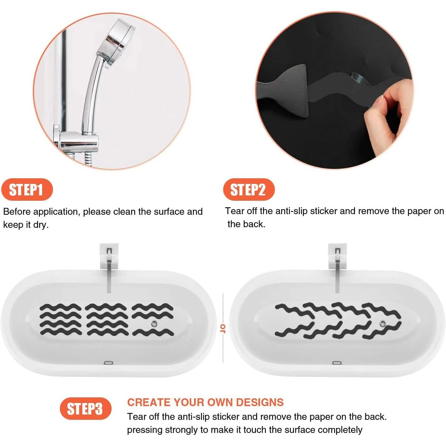 24-Piece: Safe Tub Strips Adhesive Non-Slip Shower Stickers Set DailySale