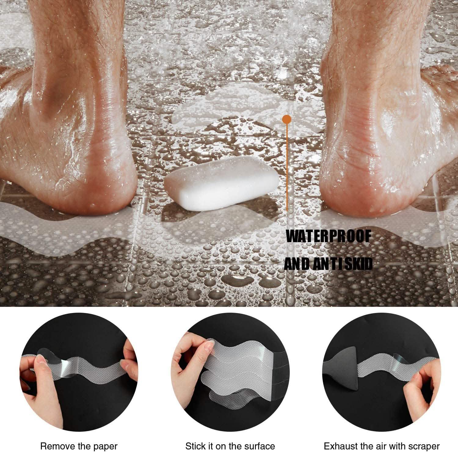 24-Piece: Safe Tub Strips Adhesive Non-Slip Shower Stickers Set DailySale