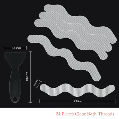 24-Piece: Safe Tub Strips Adhesive Non-Slip Shower Stickers Set DailySale