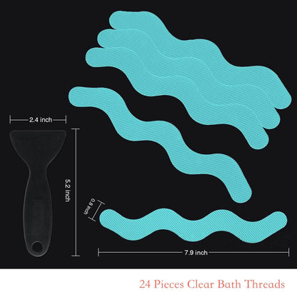 24-Piece: Safe Tub Strips Adhesive Non-Slip Shower Stickers Set DailySale