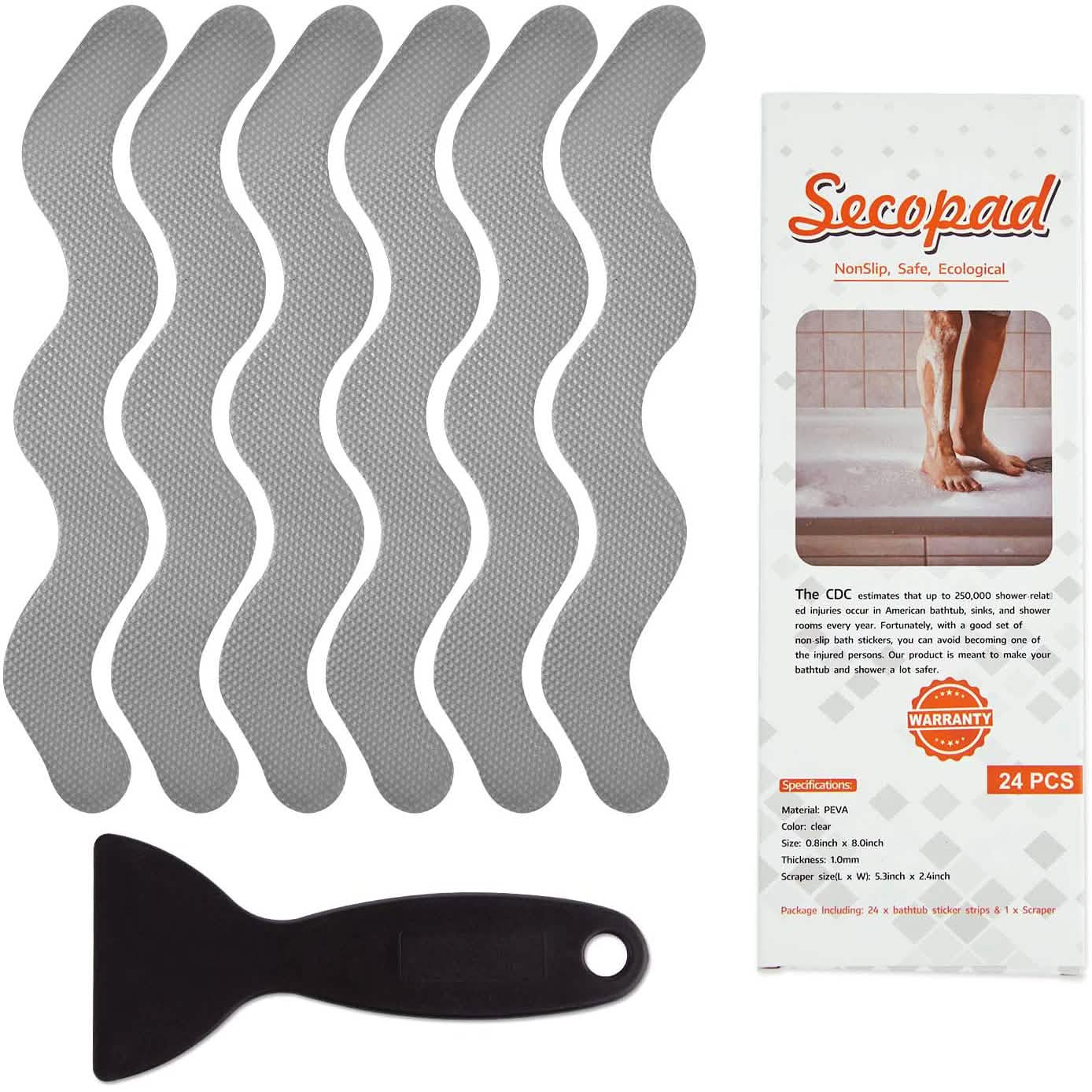 24-Piece: Safe Tub Strips Adhesive Non-Slip Shower Stickers Set DailySale