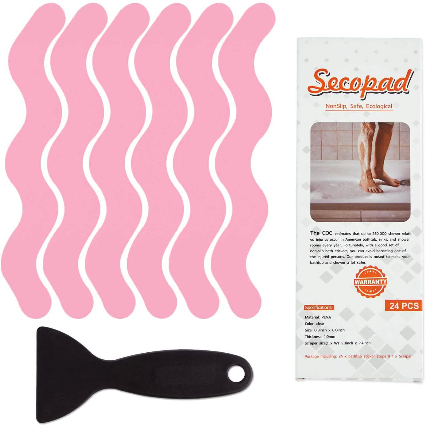 24-Piece: Safe Tub Strips Adhesive Non-Slip Shower Stickers Set DailySale