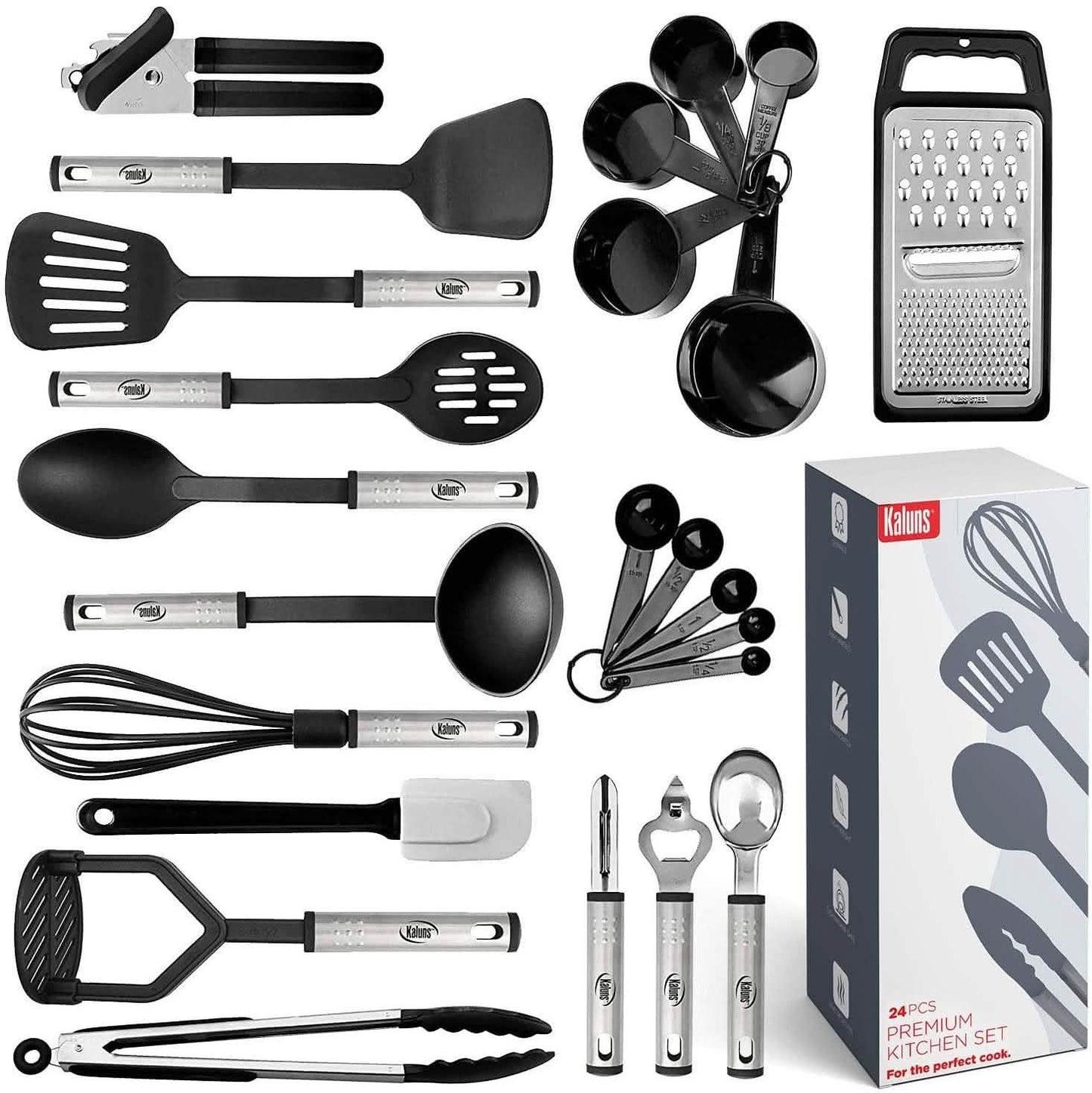 24-Piece Set: Nylon and Stainless Steel Utensil Set DailySale