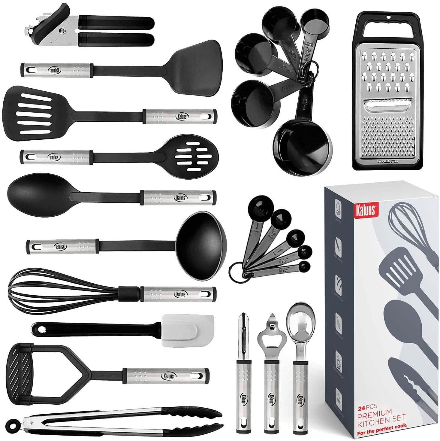 24-Piece Set: Nylon and Stainless Steel Utensil Set DailySale