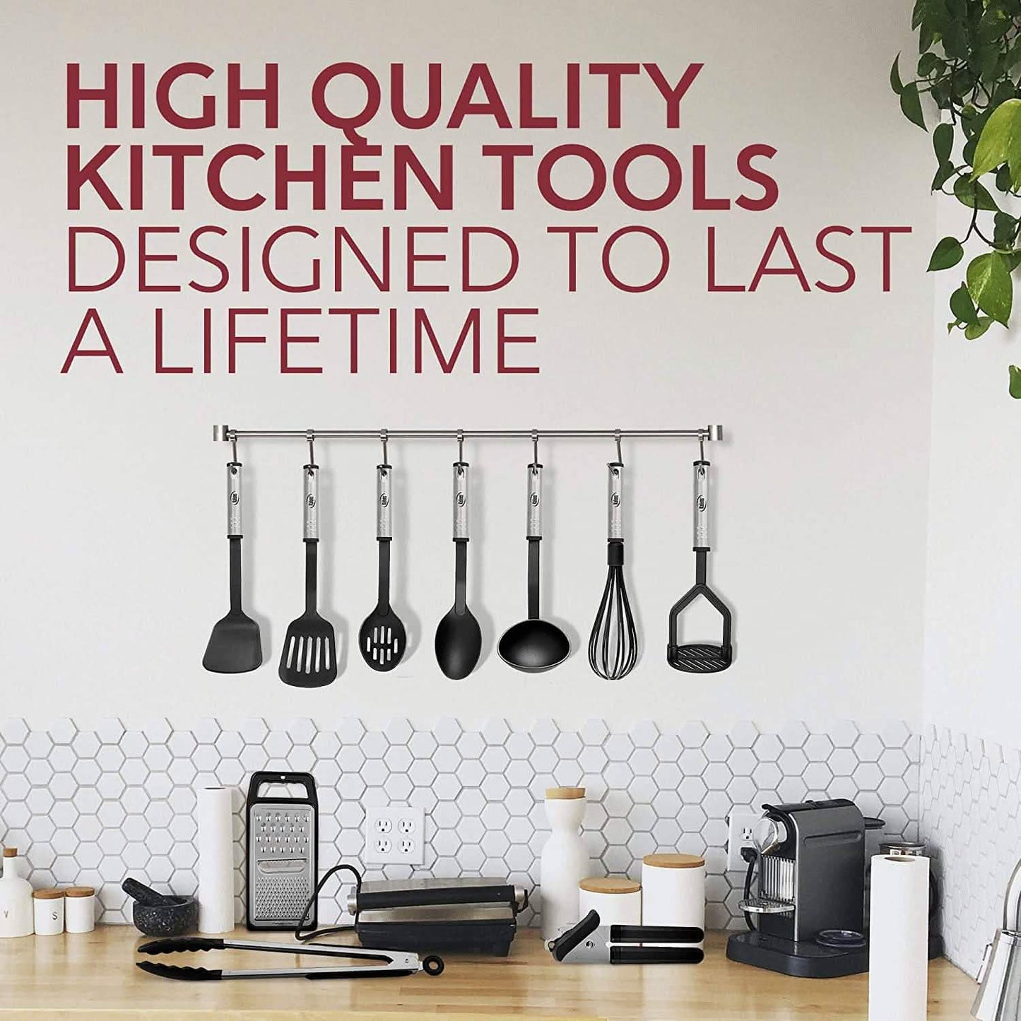24-Piece Set: Nylon and Stainless Steel Utensil Set DailySale